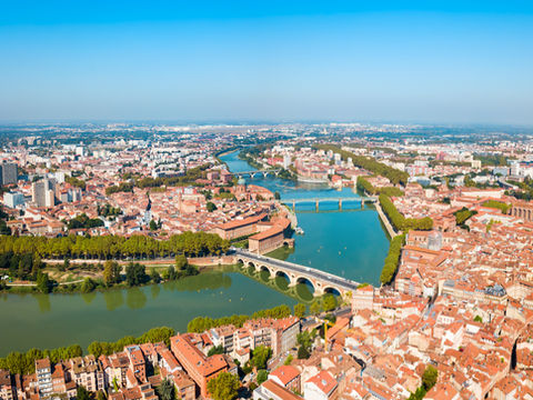 Aerial view of City of Toulouse, France