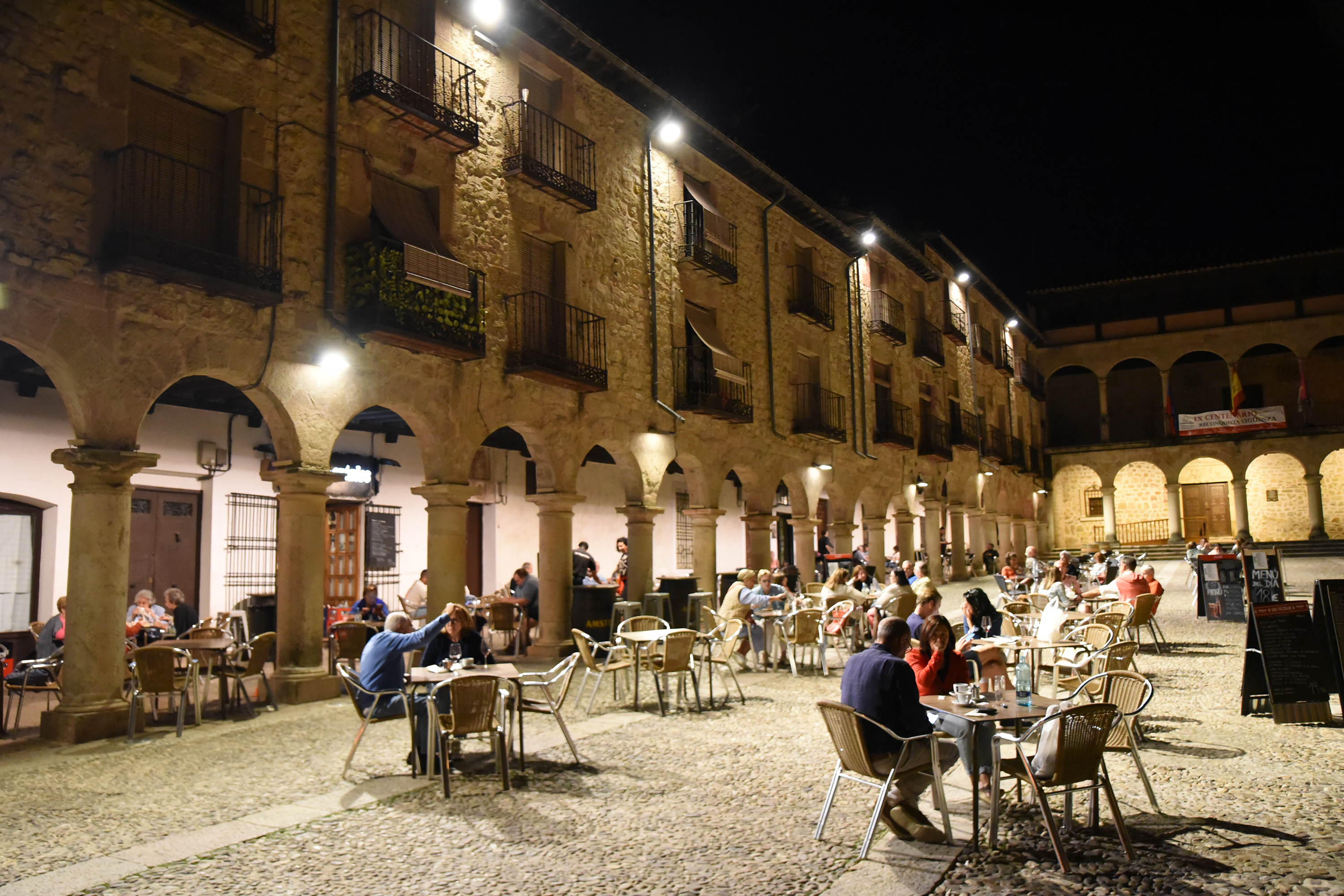 Evening out in Plaza Mayor, Siguenza, Spain