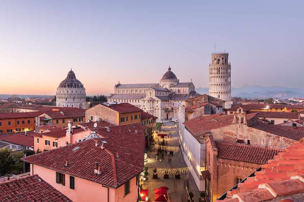 View of Pisa, Italy  at Dusk
