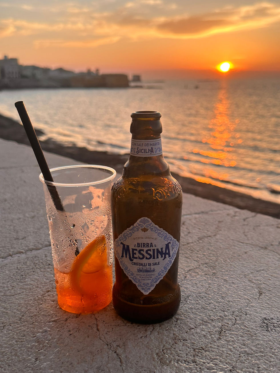 Sunset drinks at Moai Sunset Bar, Trapani