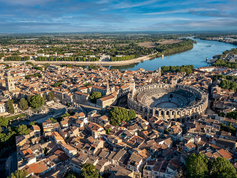 Aerial view of Arles France