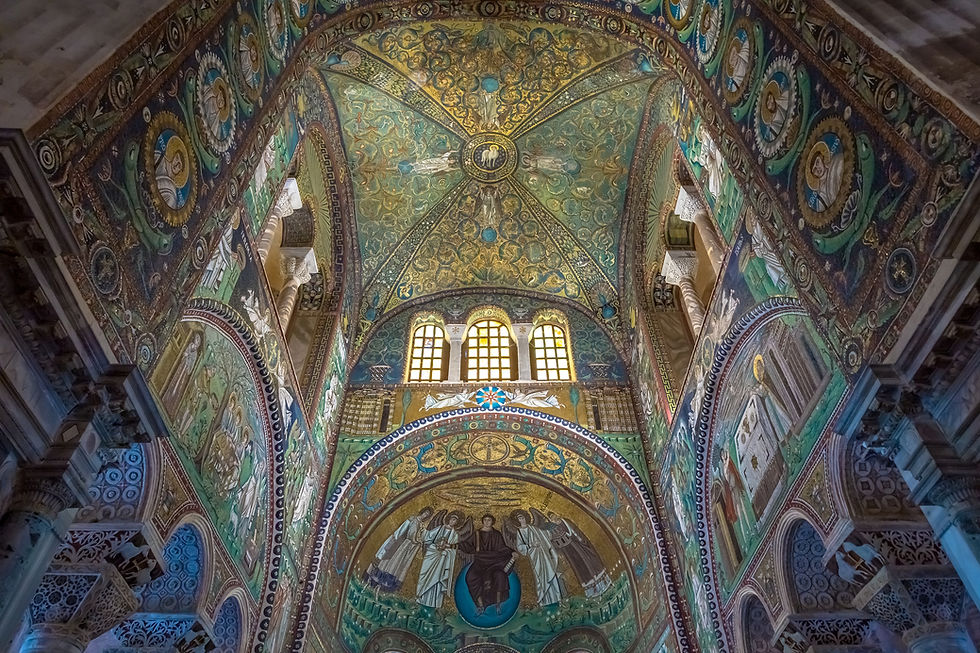 Historic byzantine mosaic in Saint Vitale Basilica, Ravenna
