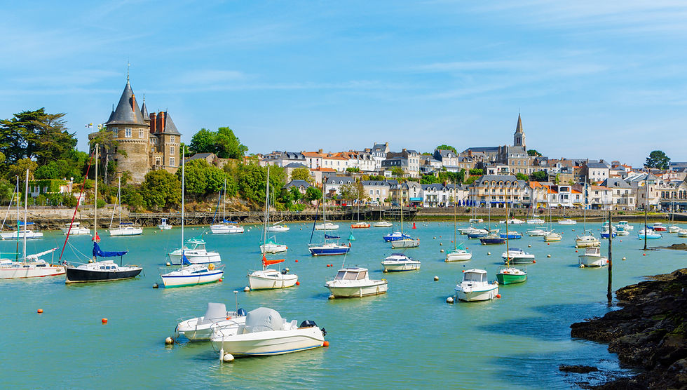 Pornic city, harbor and castle, Brittany in France, Loire-Atlantic