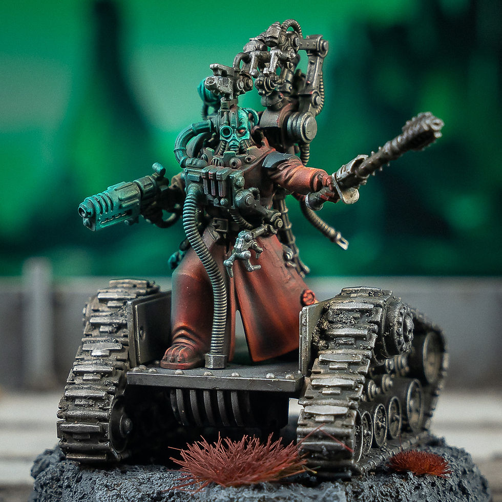The completed Legio Cybernetica Datasmith conversion for my work in progress Adeptus Mechanicus army project.