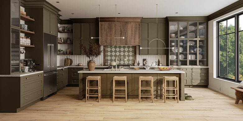 Render of a modern dining area with elegant decor, ambient lighting, and stylish furnishings, perfect for gatherings and entertaining.