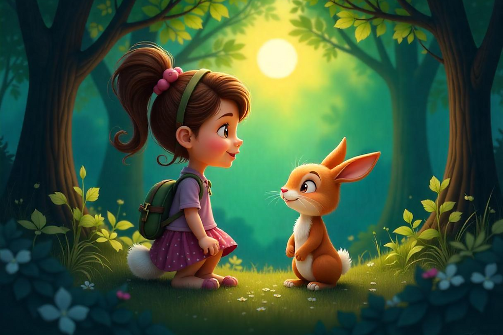 Margaret and his friend rabbit