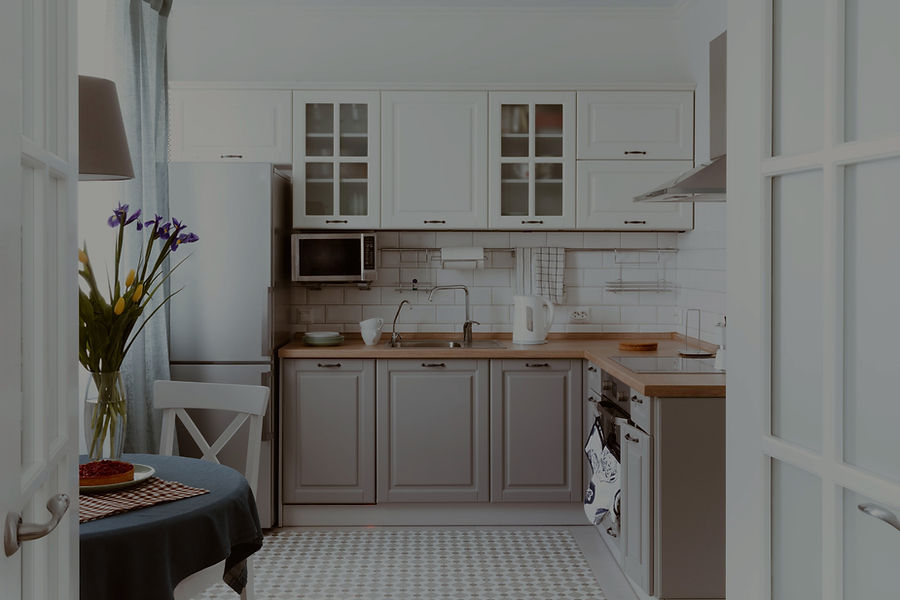 White Grey L Shaped Kitchen Bangalore