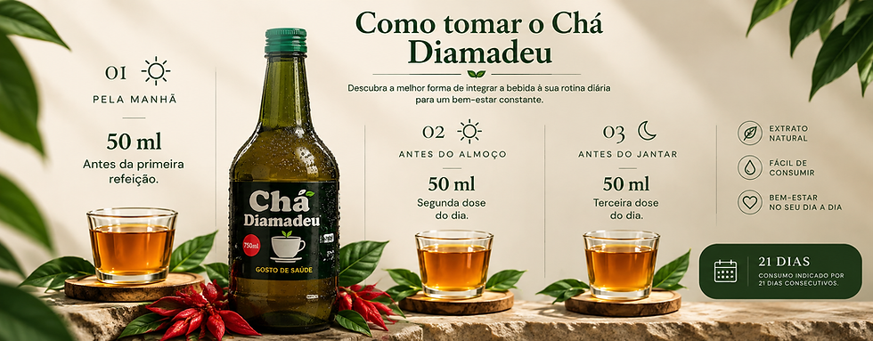 Guia de como tomar o chá natural para bem-estar Diamadeu.