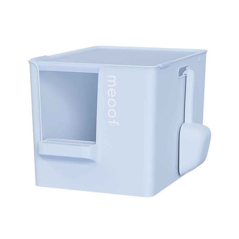 Thumbnail: Extra Large Semi-Enclosed Cat Litter Box with Step & Scoop Set