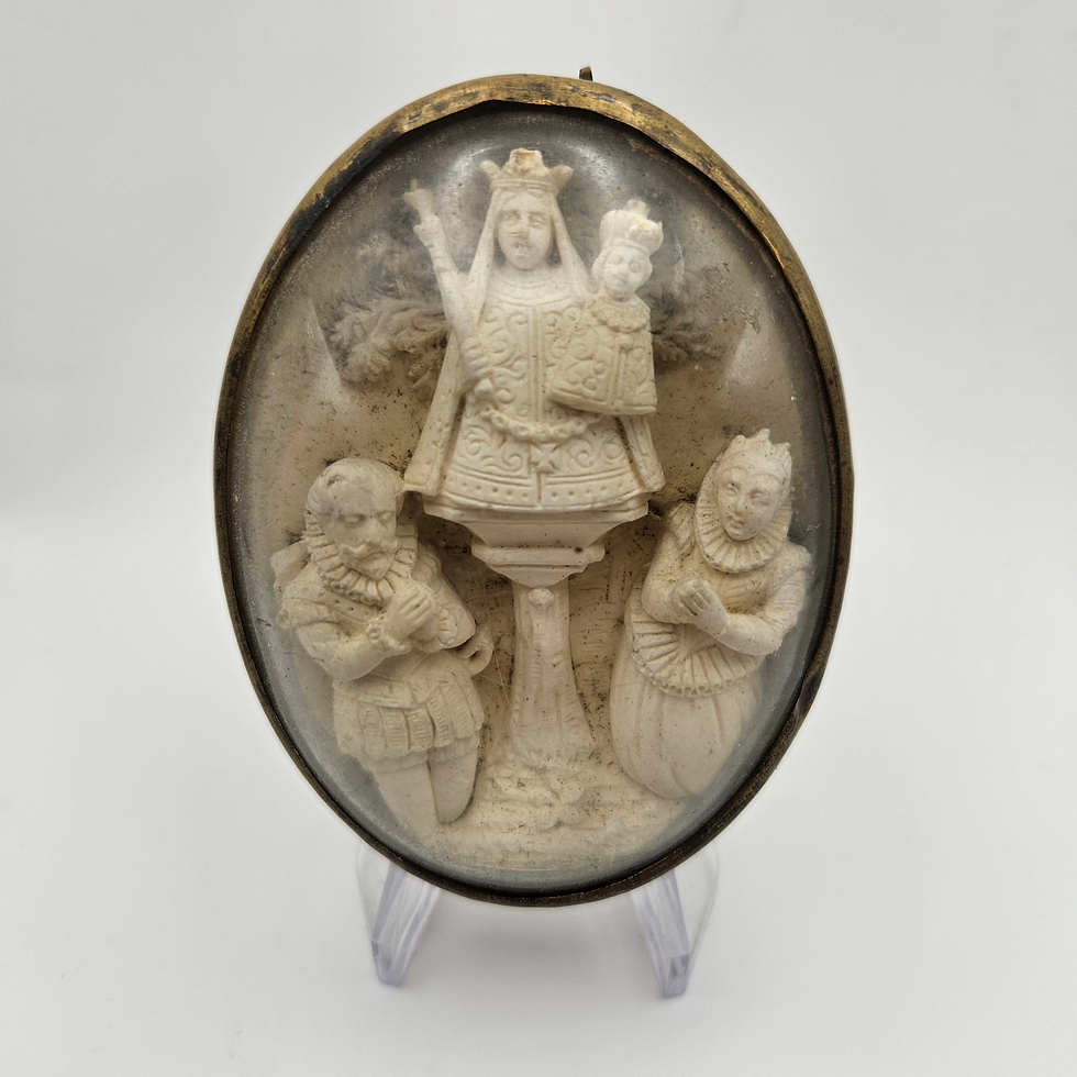 Spanish Empire carved holy scene 