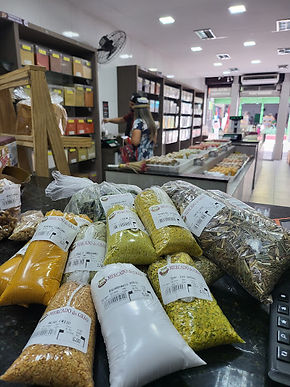Temperos da loja de produtos naturais
