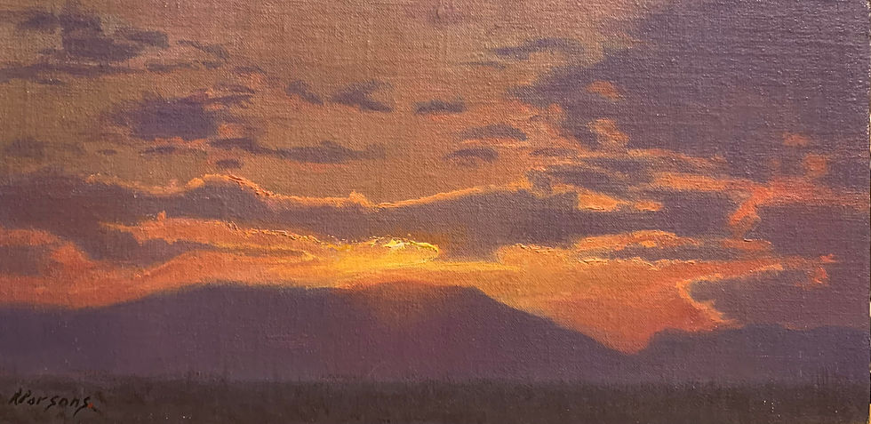 an oil painting of an Arizona Sunset