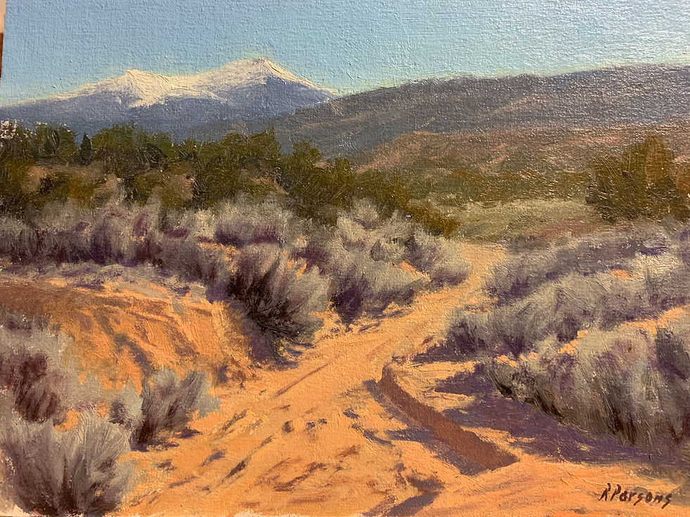 An oil painting of a southwestern landscape