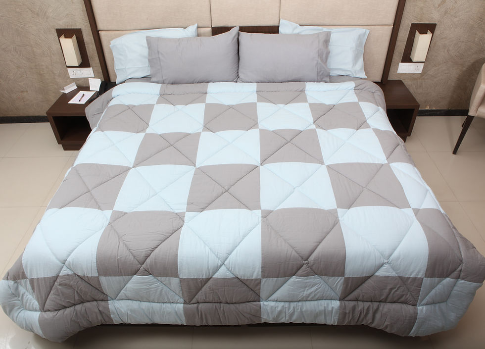 Feather Grey & Cloud Blue - Tulaka Luxury Comforters 100% Cotton 200 GS