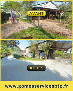 Terrassement d'une allée de jardin près de Tours, Indre-et-Loire