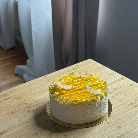 Mango-Coconut-White Chocolate Cake