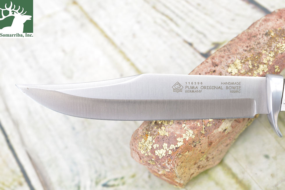 Thumbnail: PUMA KNIFE 116396   BOWIE 6.54" BLADE, STAGHORN HANDLE, LEATHER SHEATH