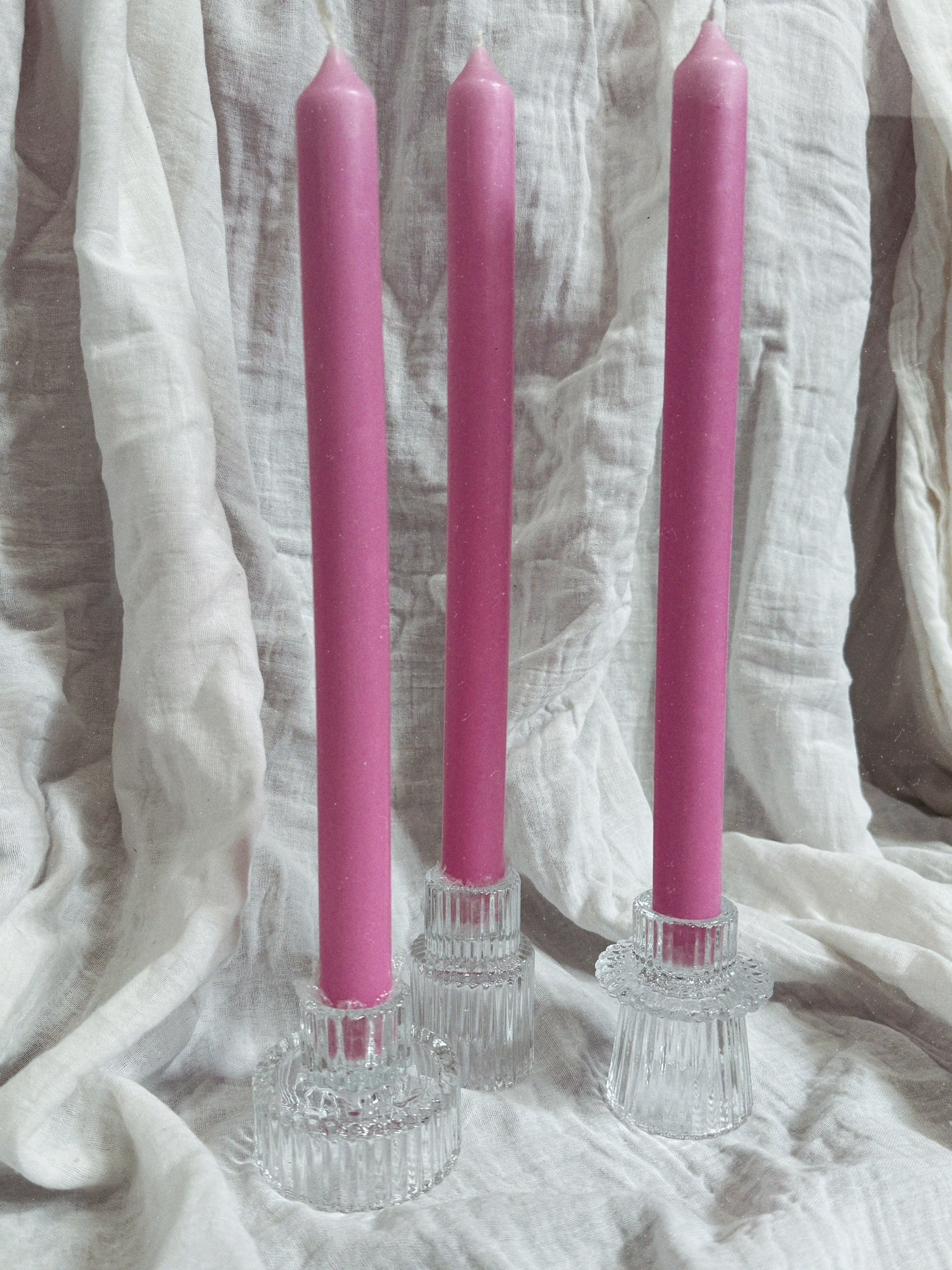 Trio de bougeoir en verre