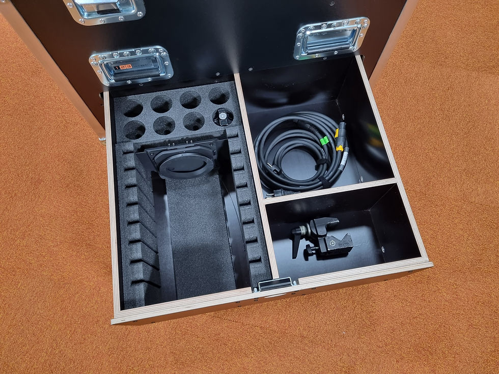 Thumbnail: Charge- flightcase voor 8x Astera Quickspot accu armatuur