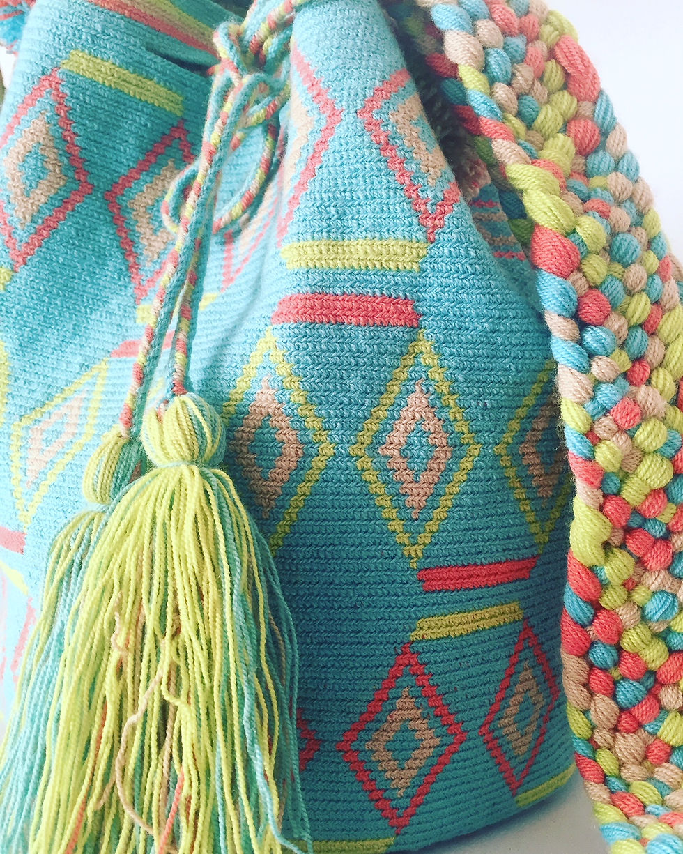 Miniatura: Mochila Wayúu Turquesa