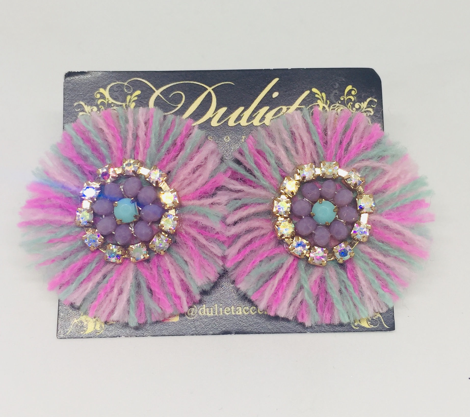 Aretes Botones Pop Lila