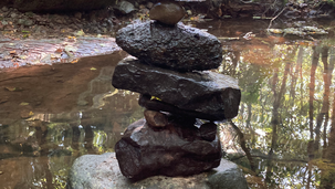 Stone stack in stream