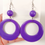 Thumbnail: Extra Large Purple Hoop Dangle Earrings