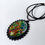 Thumbnail: Large Blue Green Yellow Fantasy Foil Black Lace Pendant Necklace