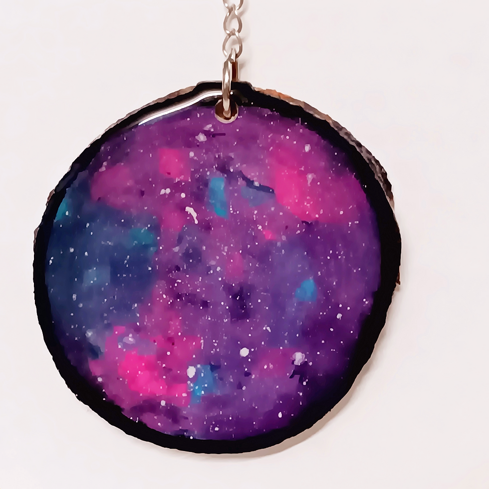 Painted Galaxy Wood Slice Ornament
