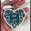 Thumbnail: Blue Glitter Resin Letter H Heart Keychain