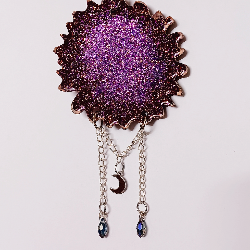 Thumbnail: Purple Glitter Geode Resin Jeweled Ornament