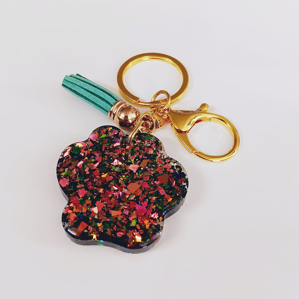 Thumbnail: Green Shift Glitter Paw Resin Keychain