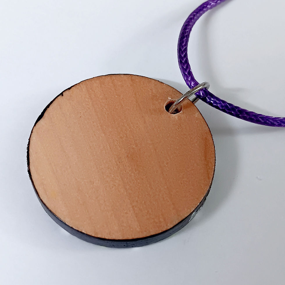 Thumbnail: Handpainted Green Purple Mandala Wooden Necklace