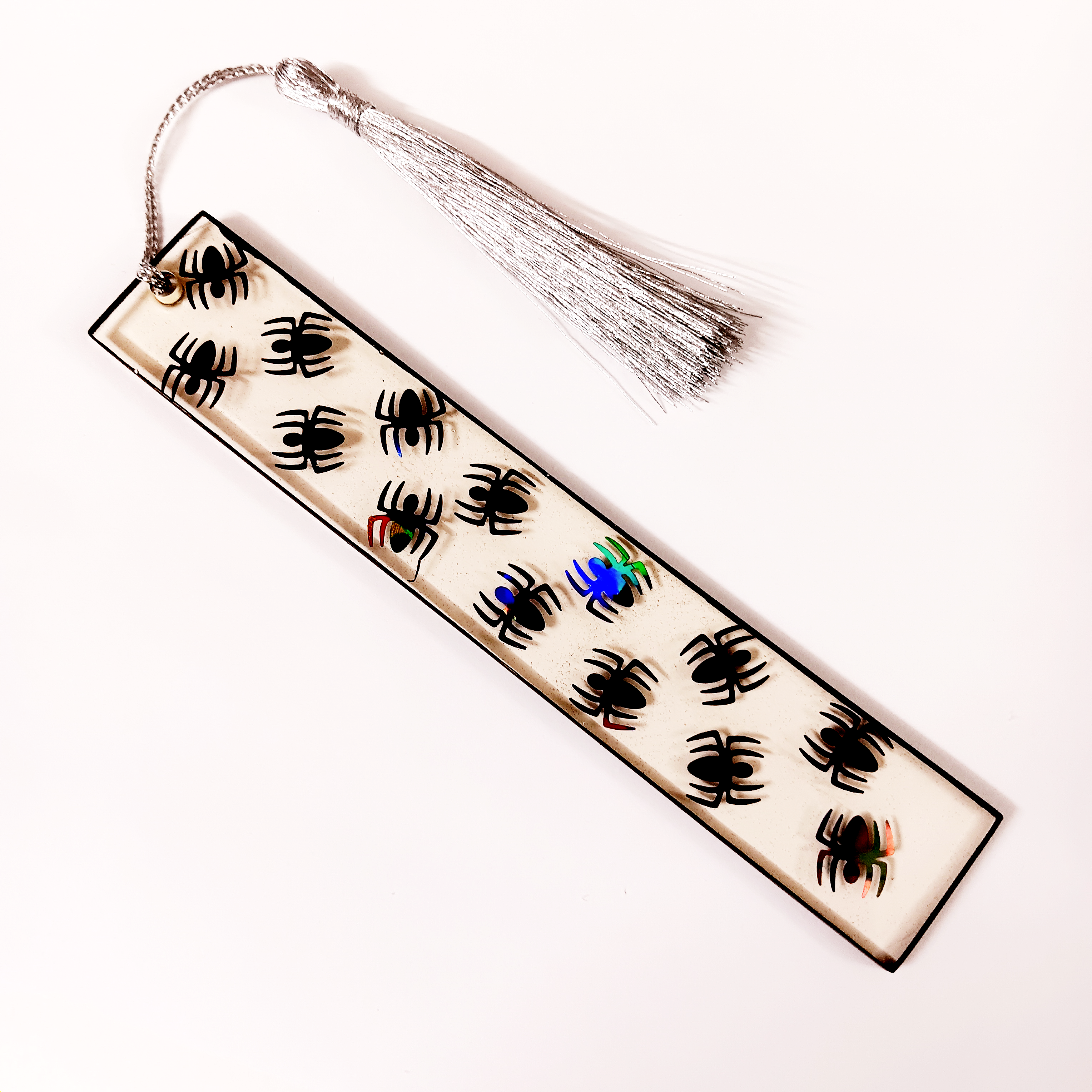Holographic Black Spider Resin Bookmark