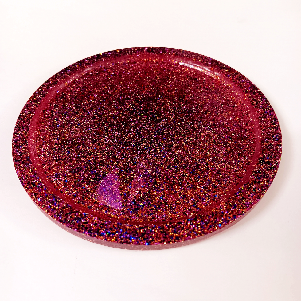 Thumbnail: Pink Mix Glitter Holographic Resin Coaster