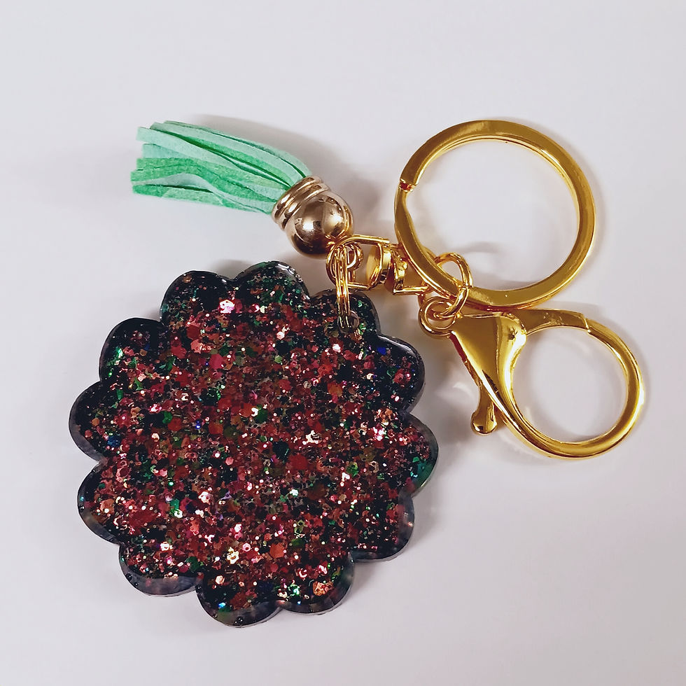 Thumbnail: Pink Shift Holographic Flower Glitter Resin Keychain