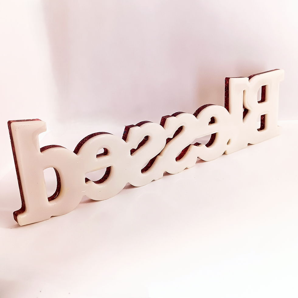 Thumbnail: Gold Coral Colorshift Glitter Resin Blessed Sign