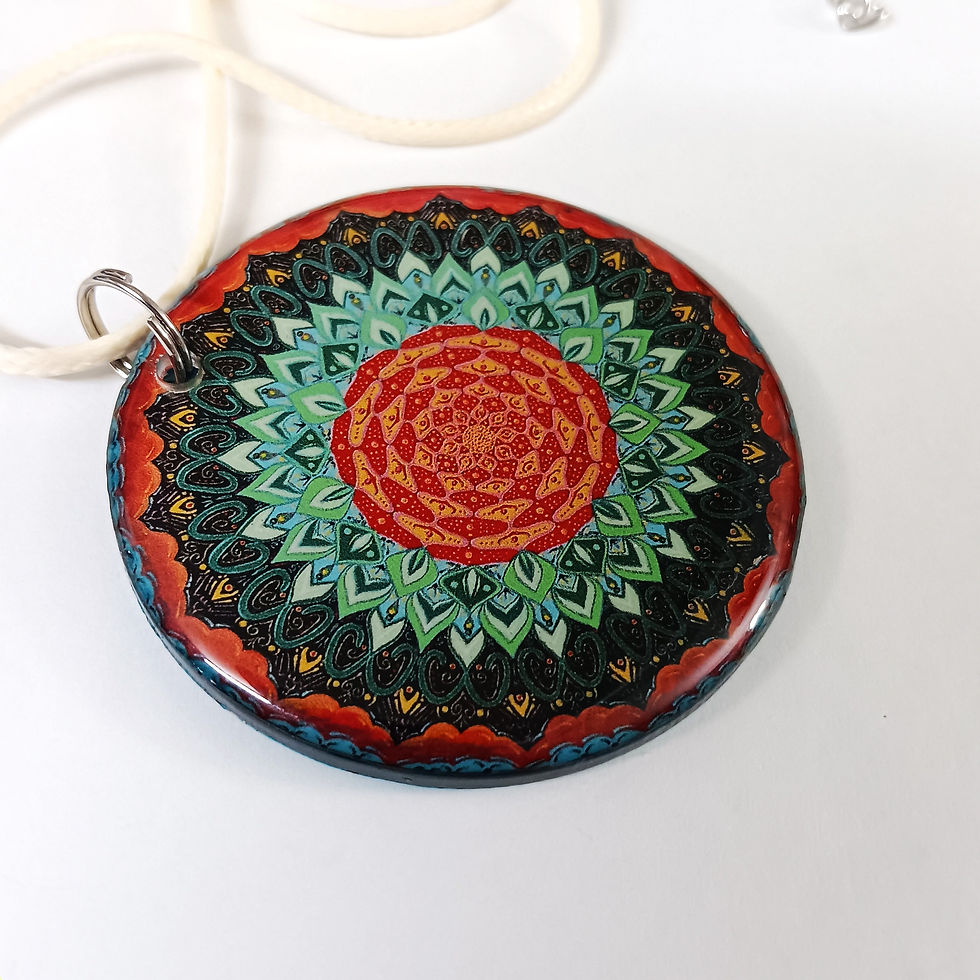 Thumbnail: Summer Delight Orange & Green Flower Necklace