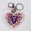 Thumbnail: Purple Pink Glitter Resin Letter V Heart Keychain