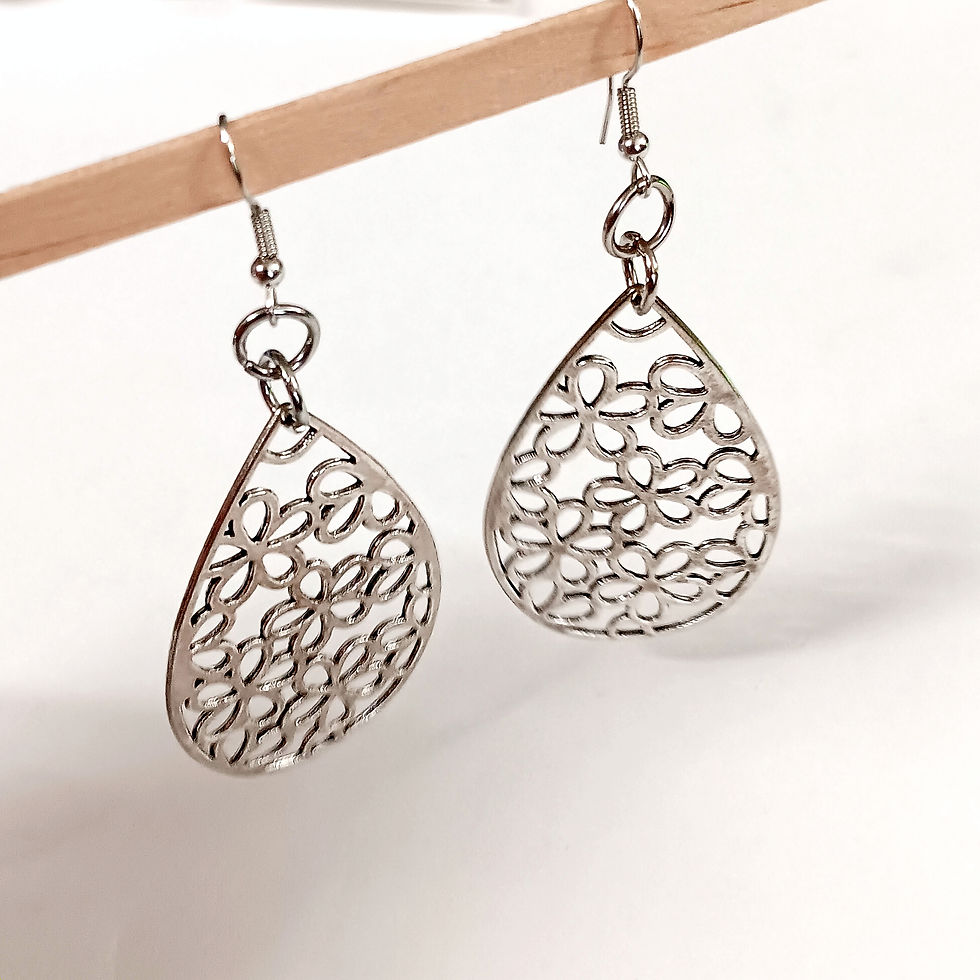 Thumbnail: Silver Filigree Flower Earrings