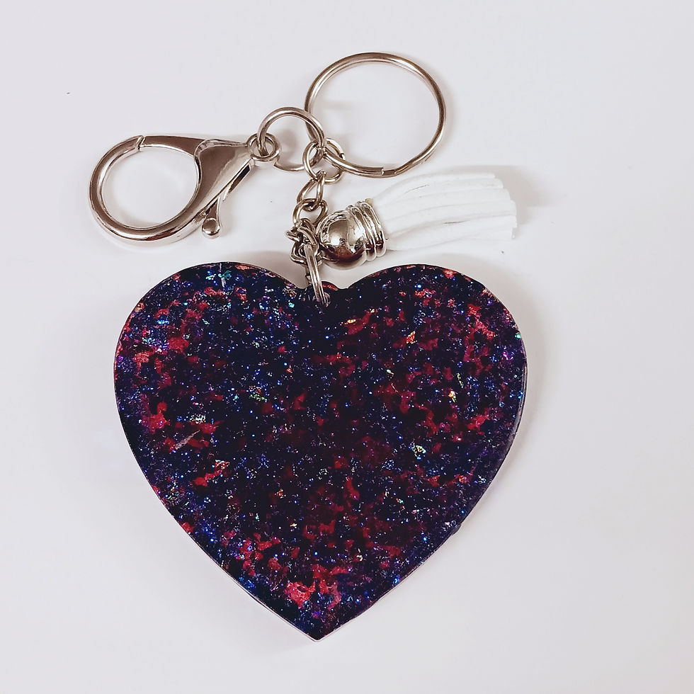 Thumbnail: Blue Glitter Resin Letter P Heart Keychain