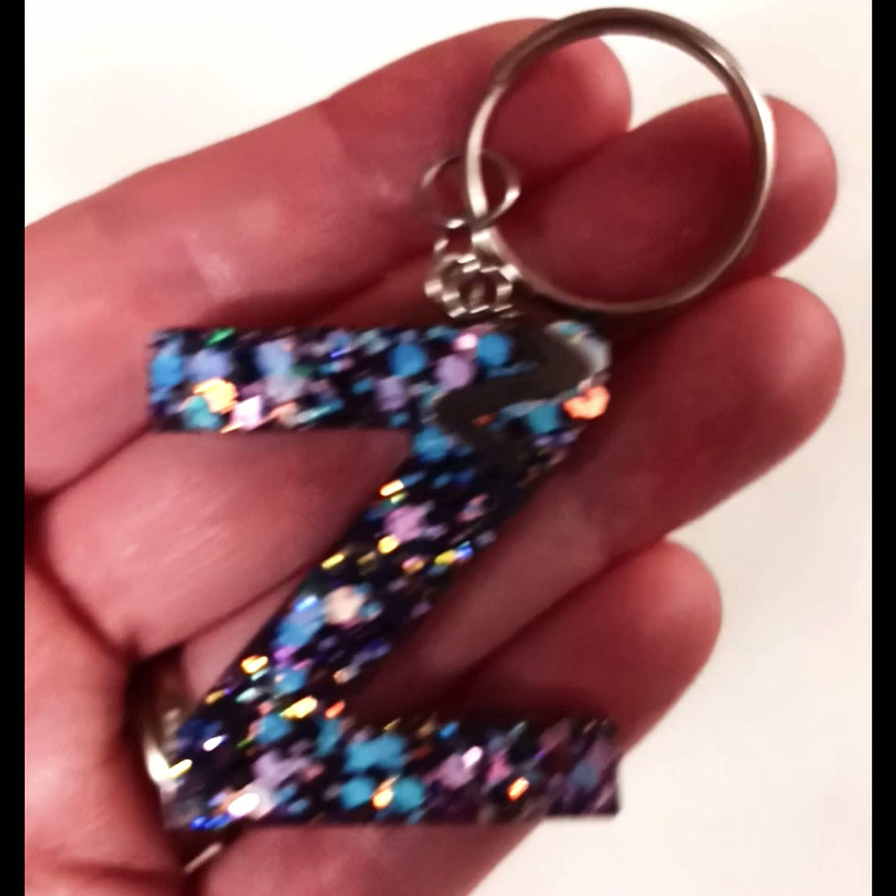 Thumbnail: Purple Glitter Resin Letter Z Keychain