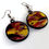 Thumbnail: Yellow Brown Marble Polymer Dangle Earrings