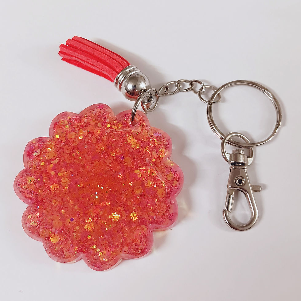 Thumbnail: Pink Shift Holographic Flower Glitter Resin Keychain
