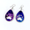 Thumbnail: Purple Blue Ink Paw Dangle Earrings