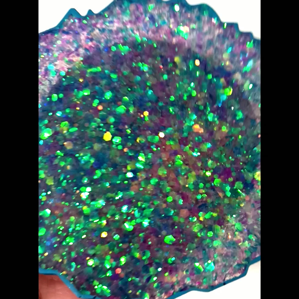 Thumbnail: Blue Holographic Glitter Geode Resin Coaster