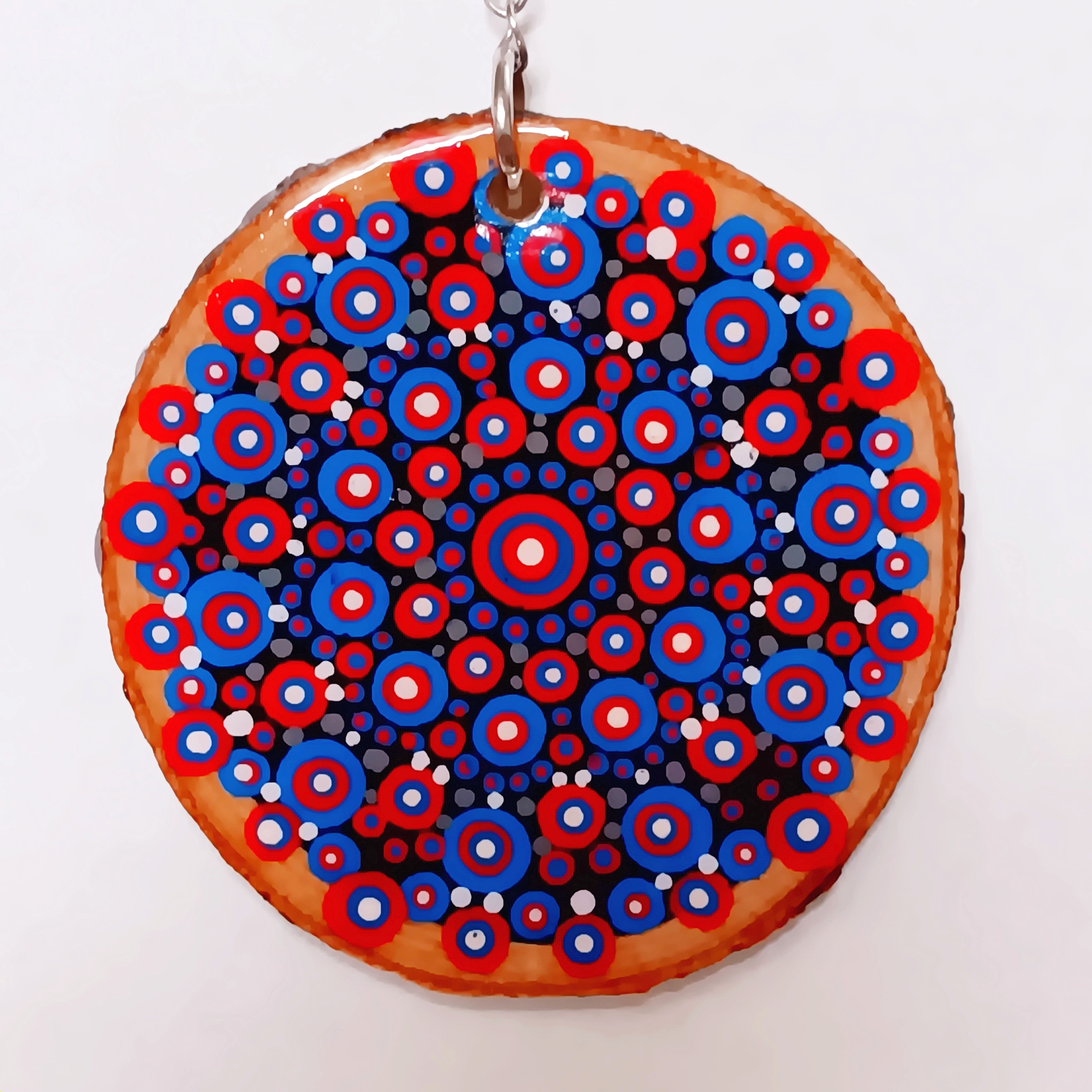 Painted Mandala Wood Slice Ornament
