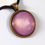 Thumbnail: Pale Pink Glass Bronze Pendant Necklace