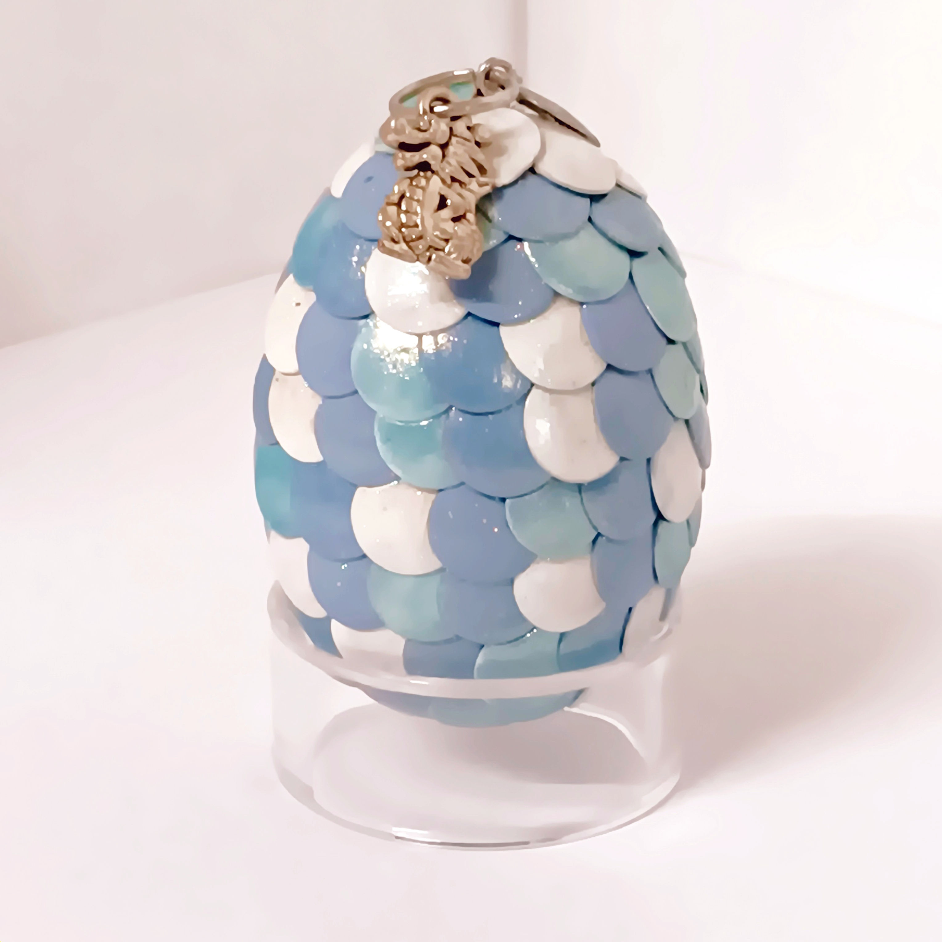 Small Blue Mix Dragon Egg Charm Ornament