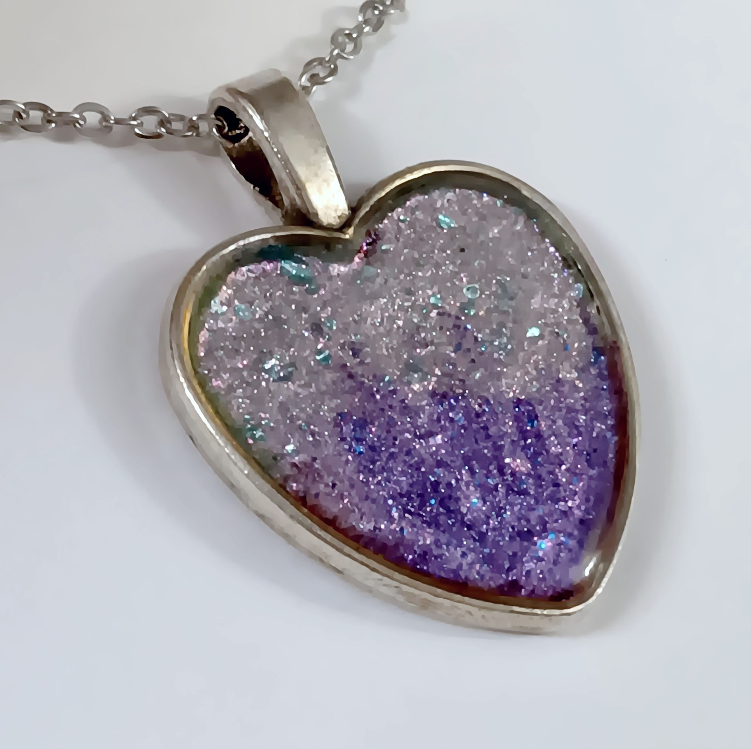 Purple Heart Pendant Necklace